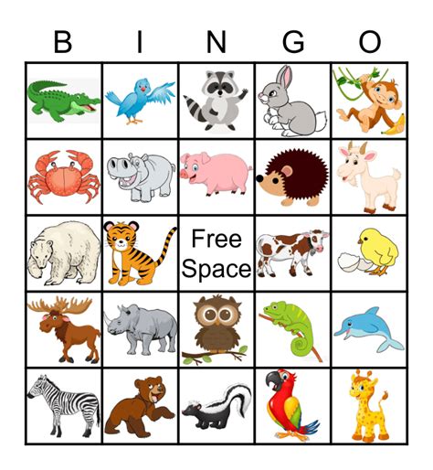 Free Printable Animal Bingo
