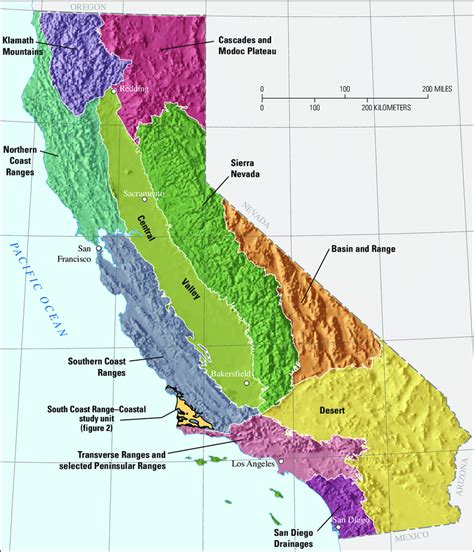 Location Of The South Coast Range Coastal Study Unit And California