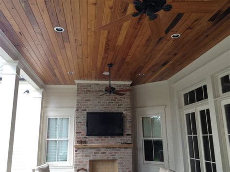 Check out some of my favorites! Beautiful stained T&G wood ceiling - Traditional ...