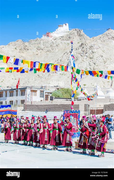Ladakhi People With Traditional Costumes Participates In The Ladakh