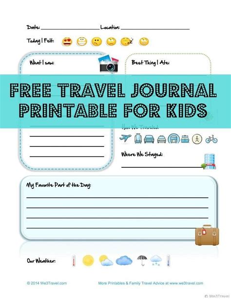 Free Printable Travel Journal Cards
