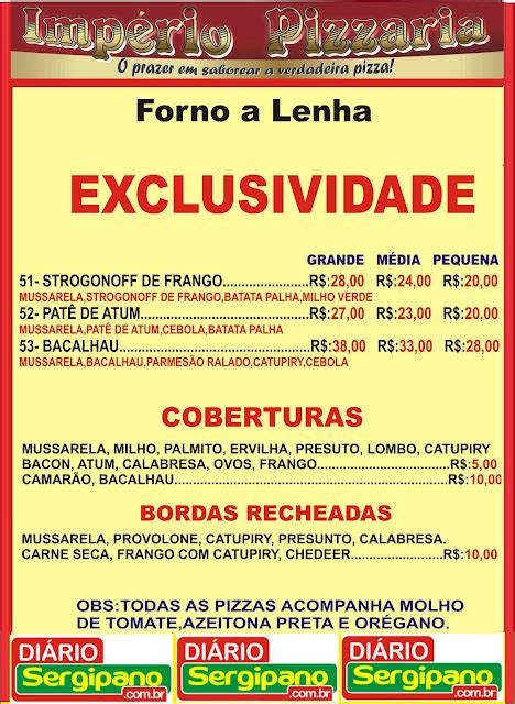 Império Pizzaria Confira Aqui O Nosso Cardápio E As Novas Promoções Clique Na Imagem Para Ampliar