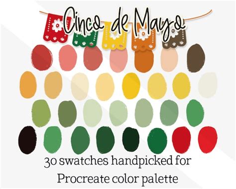 Cinco De Mayo Mexico Hispanic Color Procreate Palette Etsy