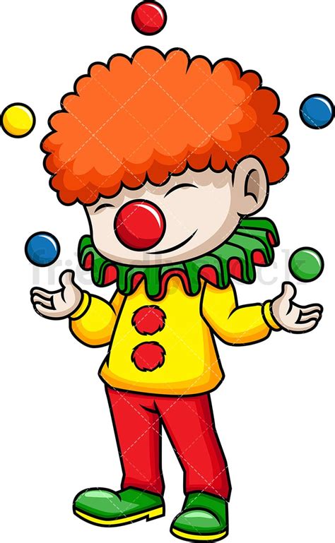 Circus Clown Juggling Balls Cartoon Vector Clipart Friendlystock
