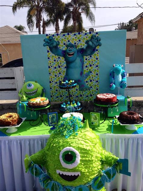 Monsters Inc Birthday Party Decorations Monsters Inc Birthday Partymonsters Inc Cake Smash
