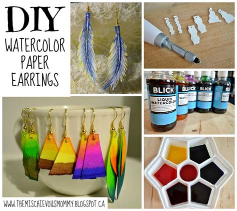 The Mischievous Mommy Diy Watercolor Paper Earrings Tutorial
