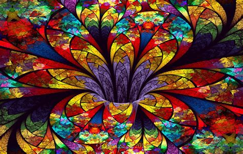 Wallpaper Bright Abstraction Stained Glass Colorful Colors Funnel Abstraction 3d Images