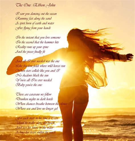 The one. Lyrics. Elton John | Elton john lyrics, Elton john, Song quotes