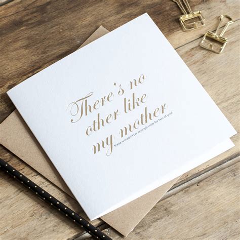 No Other Like My Mother Gold Foil Card By Heather Alstead Design