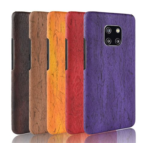 Luxury Woodern Skin Vintage Leather Case For Huawei Mate 20 Pro Cover Shockproof Hard Shell On