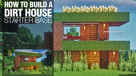 Minecraft Build How To Build Simple Dirt House Dirt Starter Base