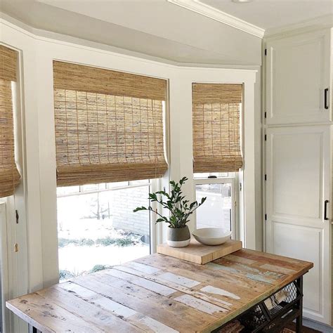 These Kitchen Windows Have Been Perfectly Covered With Wood Woven
