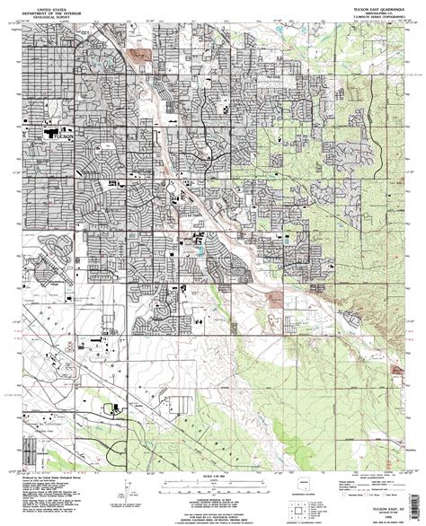 Tucson East Topographic Map Az Usgs Topo Quad 32110b7