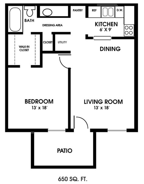 We could have one available for you today, and don't forget to ask which model it is. 650 sq ft | Bedroom floor plans, One bedroom house, Tiny ...