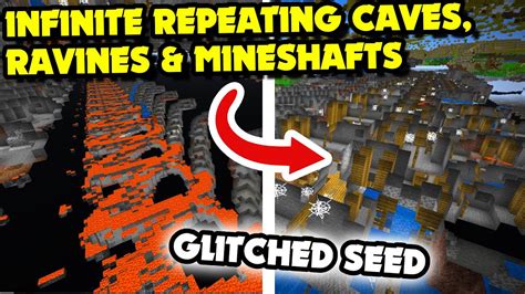 Infinite Repeating Caves Ravines And Mineshafts Glitched Minecraft
