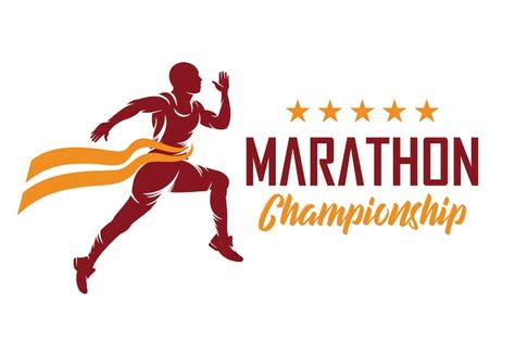 premium vector running and marathon logo design illustration vector
