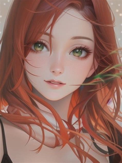 Redhead Anime Girl Anime Art Fantasy Fantasy Art Women Beautiful