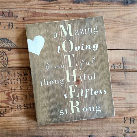 Mother Wood Sign Rustic Mother Sign Farmhouse Style Sign Mothers Day