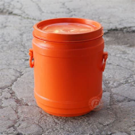 [ส่งฟรี] ถังพลาสติกมือสอง ขนาด 35 ลิตร สีส้ม เกรดหนาใช้ใส่น้ำหมัก น้ำ ...