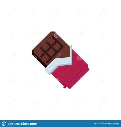 Chocolate Bar With Wrapped Foil Flat Icon Stock Vector Illustration