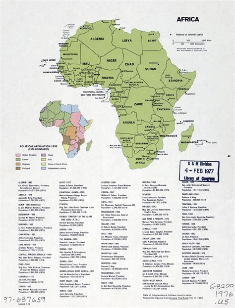 Large Detailed Political Map Of Africa With Marks Of Capitals 1969 Images
