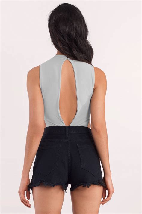 Cute Grey Bodysuit Cut Out Bodysuit Grey Bodysuit 15 Tobi Us