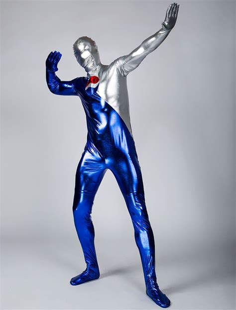 costume de zentai pratqique pepsi enveloppé unisexe métallisé brillant multicolore déguisements