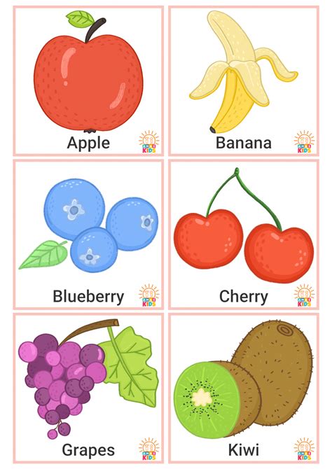 Printable Flashcards For Kids Fruits And Vegetables Amax Kids