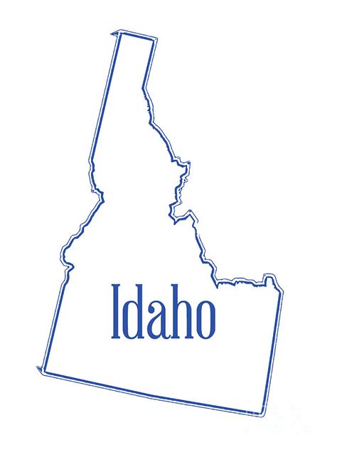 Outline Map Of The State Of Idaho Digital Art By Bigalbaloo Stock Pixels