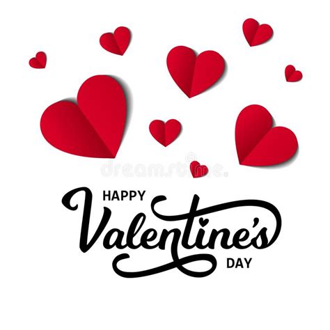 Happy Valentines Day Card With Text And Heart Stock Vector