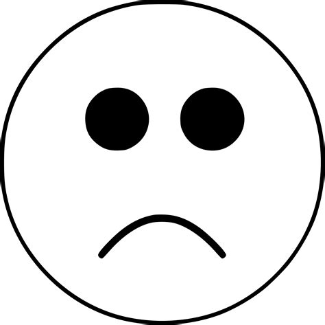 Smiley Emoticon Face Black And White Clip Art Sad Emoji Png Download