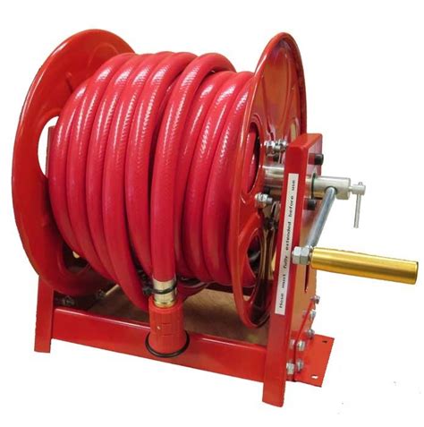 X 50 ft hybrid hose, pneumatic heavy duty steel reel auto rewind 300psi. Fire Fighting Hose Reel