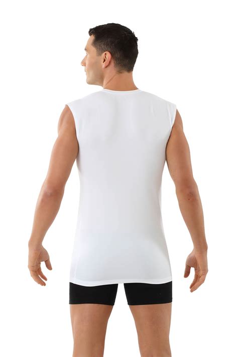 Albert Kreuz Men S Functional Coolmax Undershirt Sleeveless With V Neck White