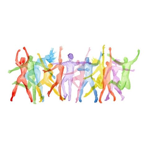 Dancing Figures Watercolor Wall Poster