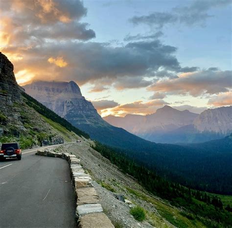 Sunrise On Going To The Sun Road Glacier National Park August 2021