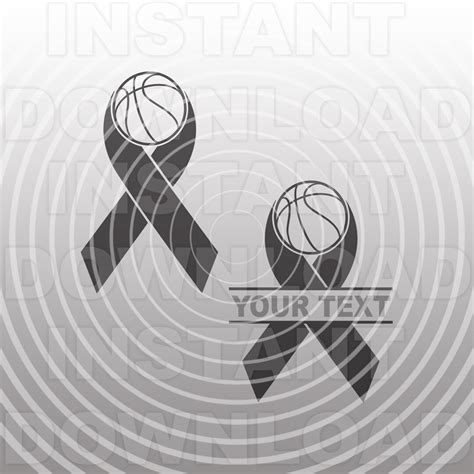 Basketball Cancer Awareness Ribbon Svg Filecancer Fundraiser Etsy
