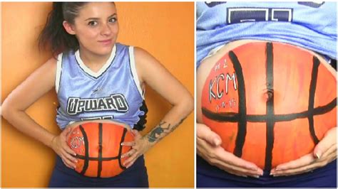 DIY Halloween Costume: Basketball Player Body Paint | Pregnancy Costume - YouTube