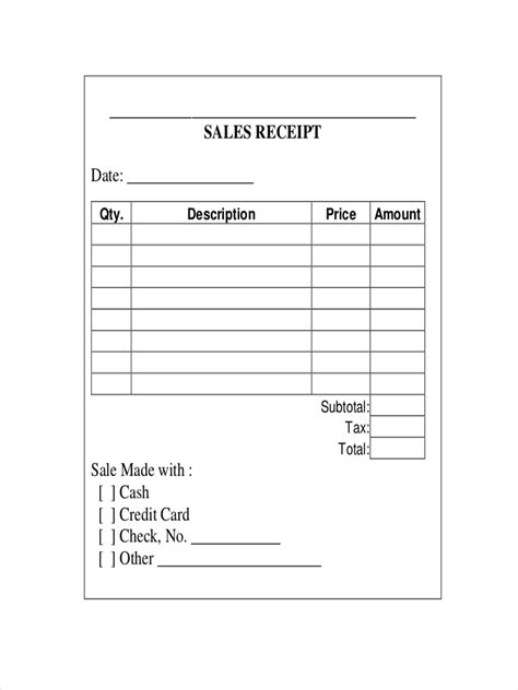 Printable Private Car Sale Receipt Template