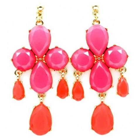 Victoria S Chunky Hot Pink Stone Chandelier Earrings As Seen In Real