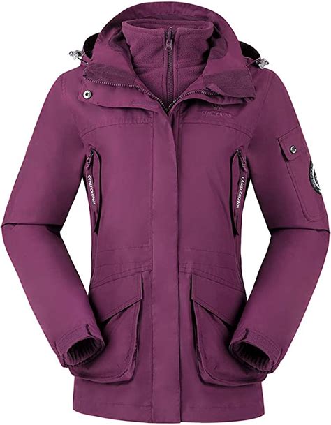 camel crown womens waterproof ski jacket 3 in 1 windbreaker winter coat fleece inner for rain