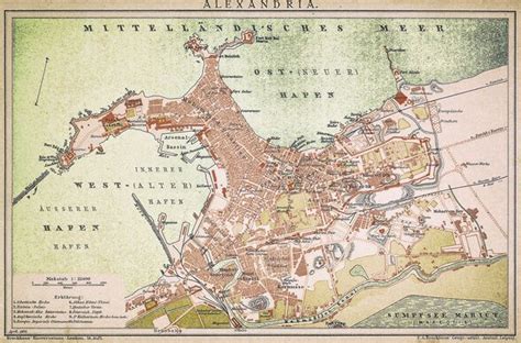 Print Of Alexandria Map Alexandria Map Antique Illustration Egypt Map
