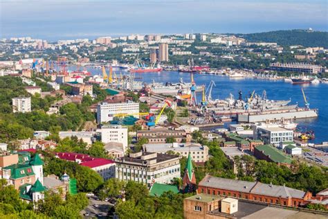Vladivostok Aerial Panoramic View Stock Image Image Of Panoramic