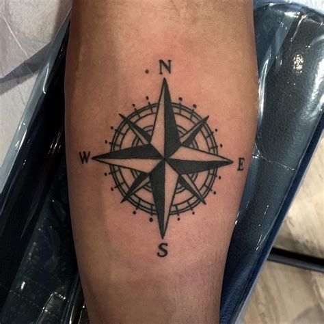 Black Compass Rose Tattoo