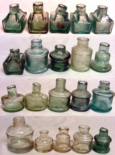 ∷ Variations On A Theme ∷ Collection Of Vintage Ink Bottles Antique Glass Bottles Antique