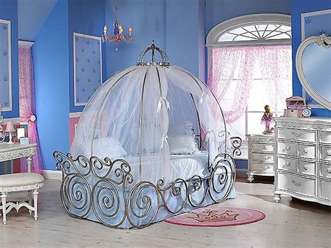 Also available daybed and canopy poster bed in both ecru painted white wash and dark cherry finishes. Adorable and Fun Cinderella Baby Bedroom Designs | atzine.com
