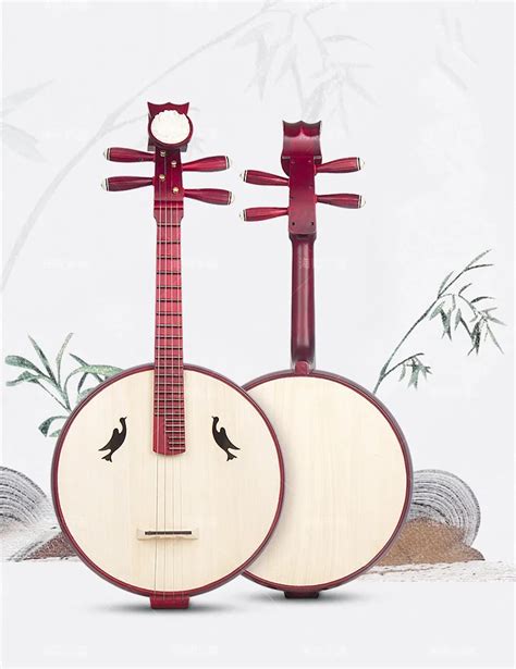 Chinese Traditional Musical Instruments Zhong Ruan Moon Guitar With Case