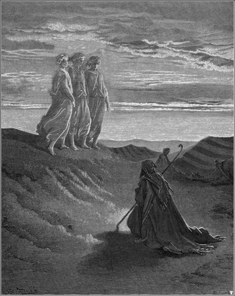 Abraham God And Two Angels Gustave Dore Encyclopedia
