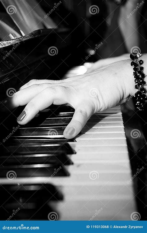 Piano Music Pianist Hand Playing Stock Photo Image Of Ebony Color