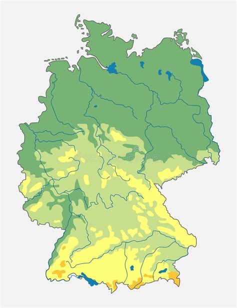 Vector Geographic Map Of The Germany Topographic Map With Contours