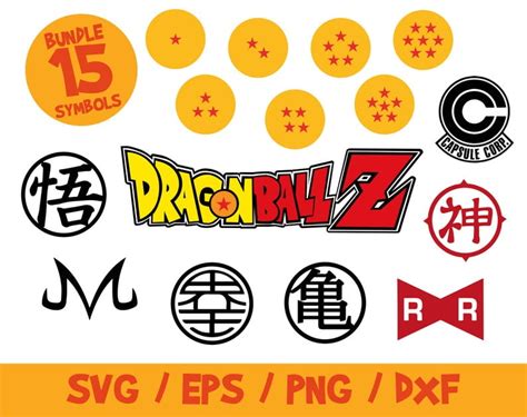 Dragon Ball Symbols Svg Dragon Ball Vector Dragon Ball Svg Bundle
